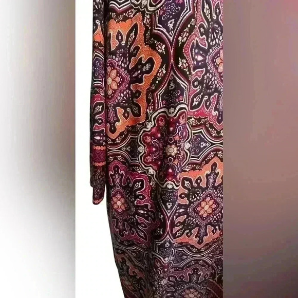 Mid Length Long Sleeve Colorful Dress Size 18W - Picture 2 of 5